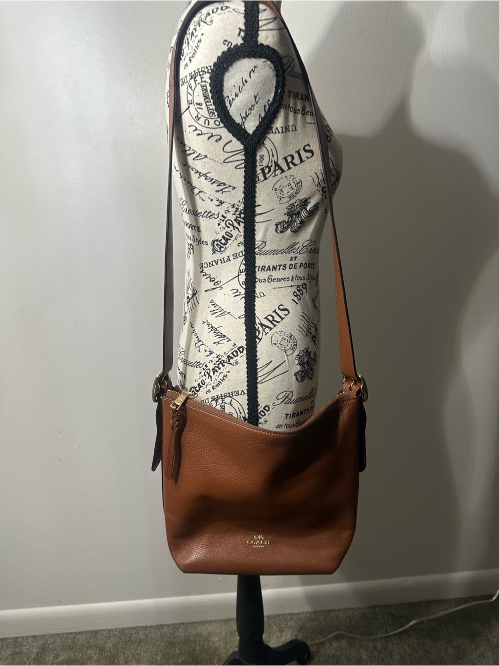 Coach Val Duffle Bag Brown Pebbled Leather Shoulder Bag